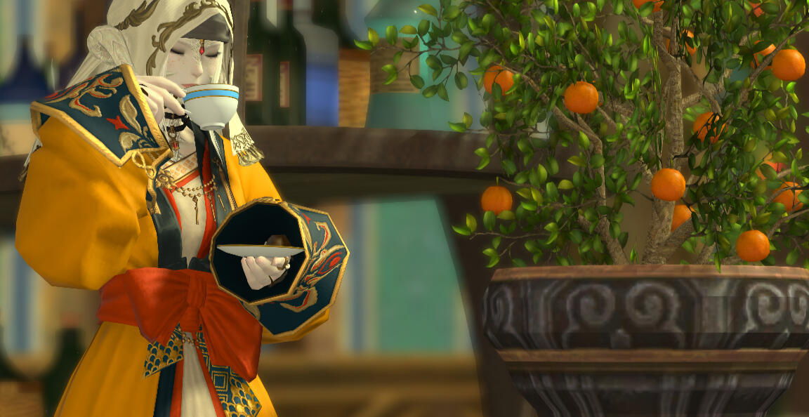 Ms. Kha enjoying a sip of medicinal tea, sourced from both TDD's own gardens & other reputable herbalists.